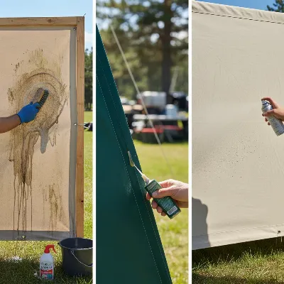 DIY waterproofing process for old gazebo tent canvas on lawn